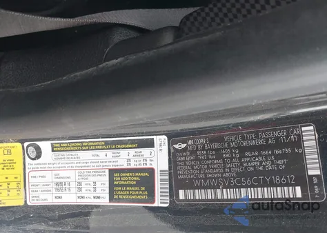 2012 Mini Cooper S from USA, damaged, VIN WMWSV3C56CTY18612